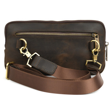 TARWA Crazy Horse RC-1819-3md Brown Leather Waist Bag