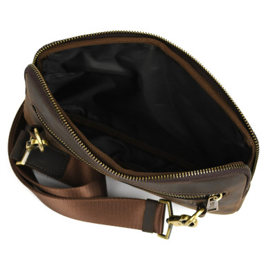 TARWA Crazy Horse RC-1819-3md Brown Leather Waist Bag