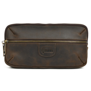 TARWA Crazy Horse RC-1819-3md Brown Leather Waist Bag