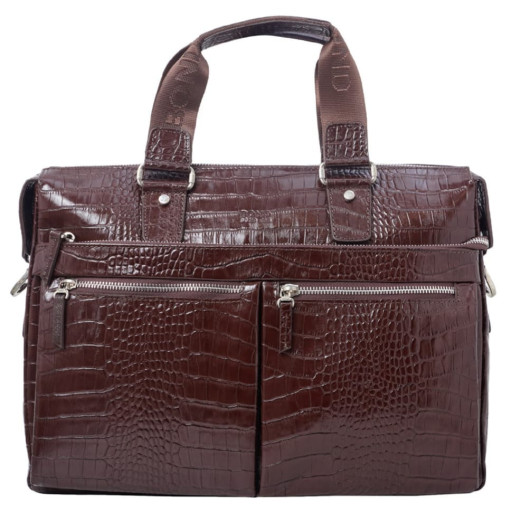 М'який портфель шкіра BOND 1366-355 коричневий кроко