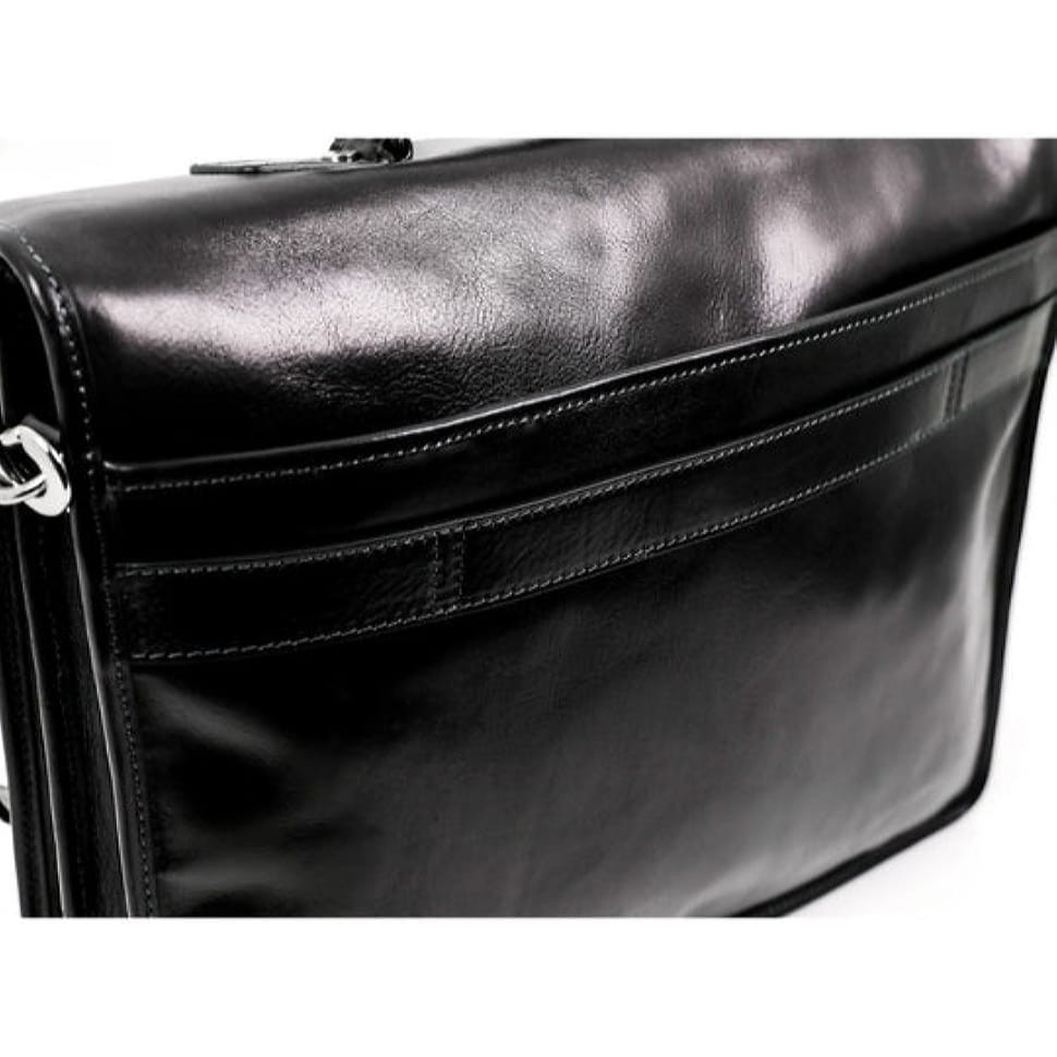 Шкіряний портфель, сумка для розсилки - машина часу - чорна