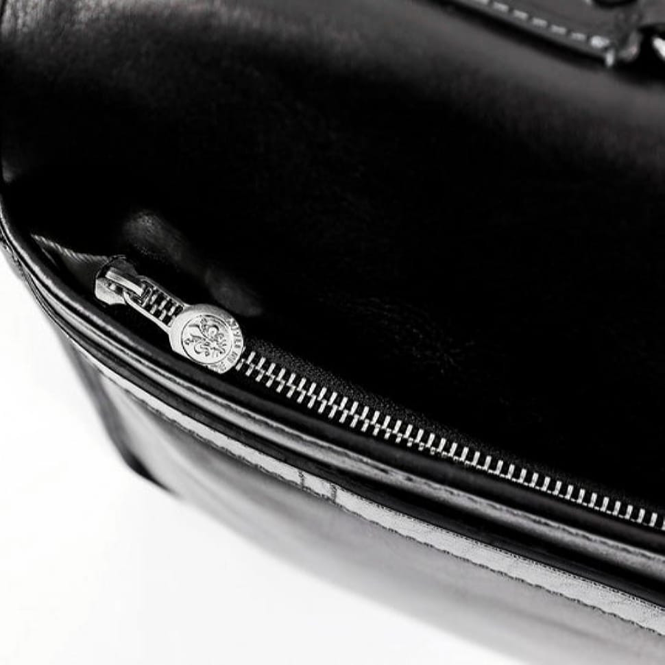 Шкіряний портфель, сумка для розсилки - машина часу - чорна