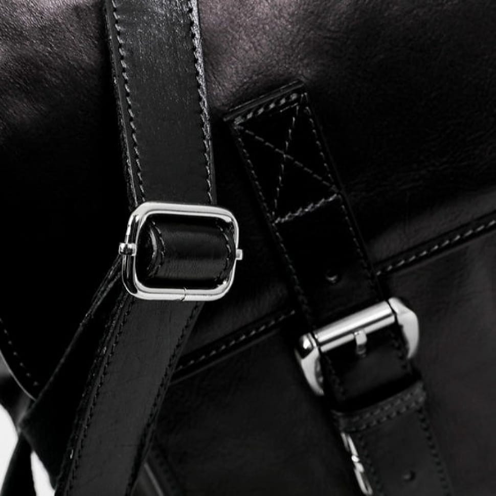 Шкіряний портфель, сумка для розсилки - машина часу - чорна