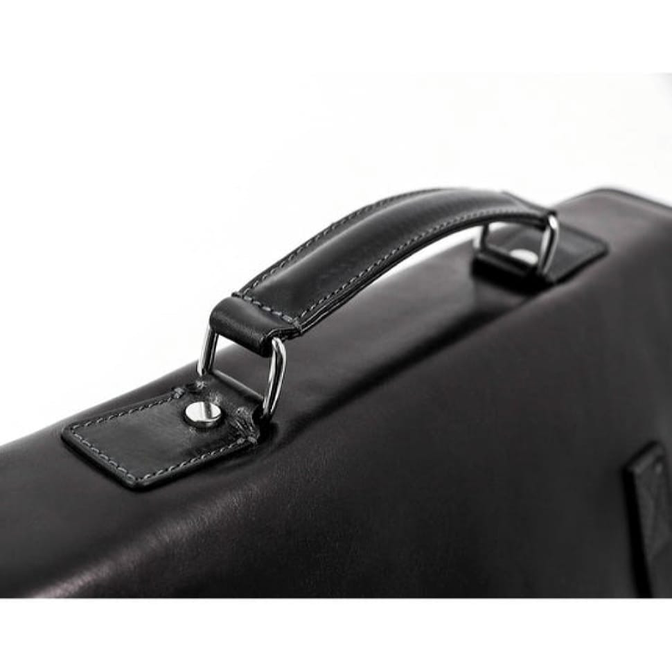 Шкіряний портфель, сумка для розсилки - машина часу - чорна