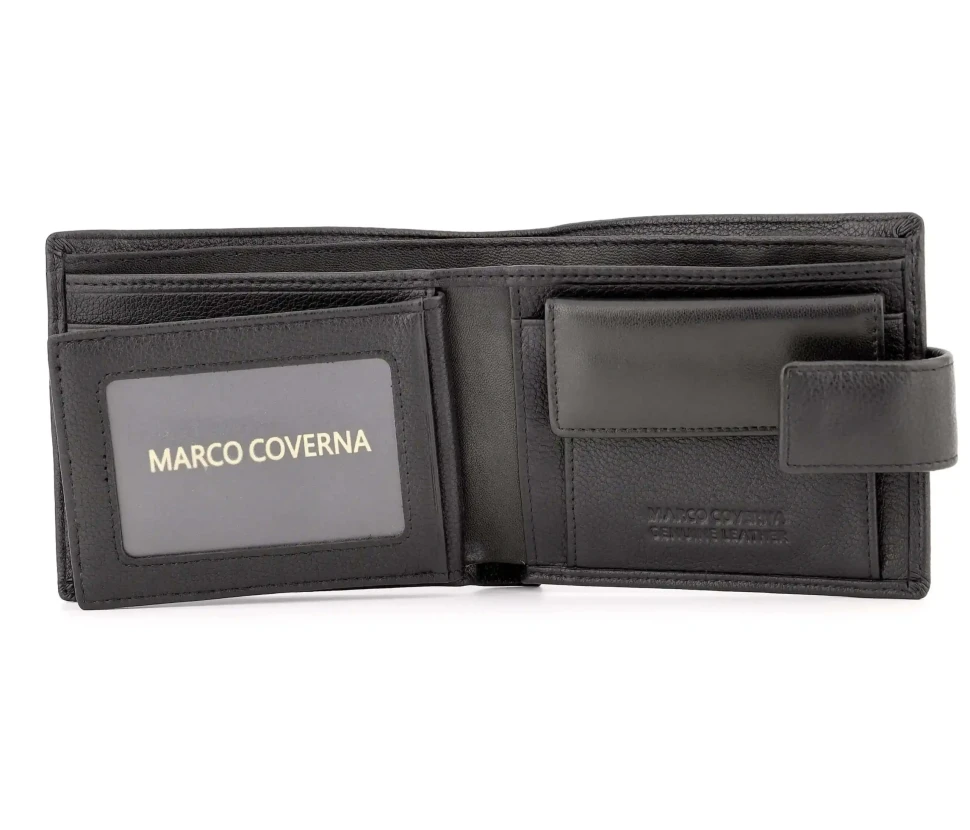 Чёрный кожаный портмоне Marco Coverna 092-802 Black
