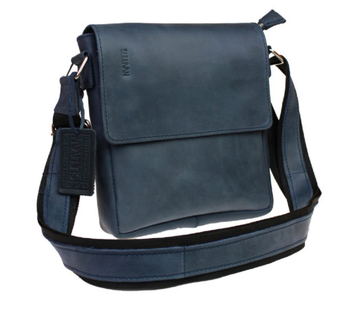 Сумка чоловіча шкіряна на плече SULLIVAN 354143(35) синя