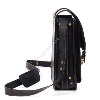 Black tablet bag Manufatto made of genuine leather SBP-3