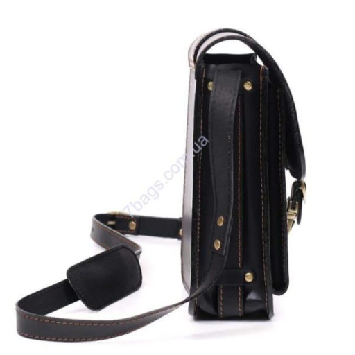 Чорна сумка планшет Manufatto з натуральної шкіри SBP-3