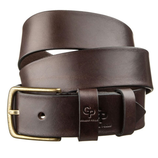 Ремінь чоловічий із закругленою пряжкою GRANDE PELLE 11265 Коричневий