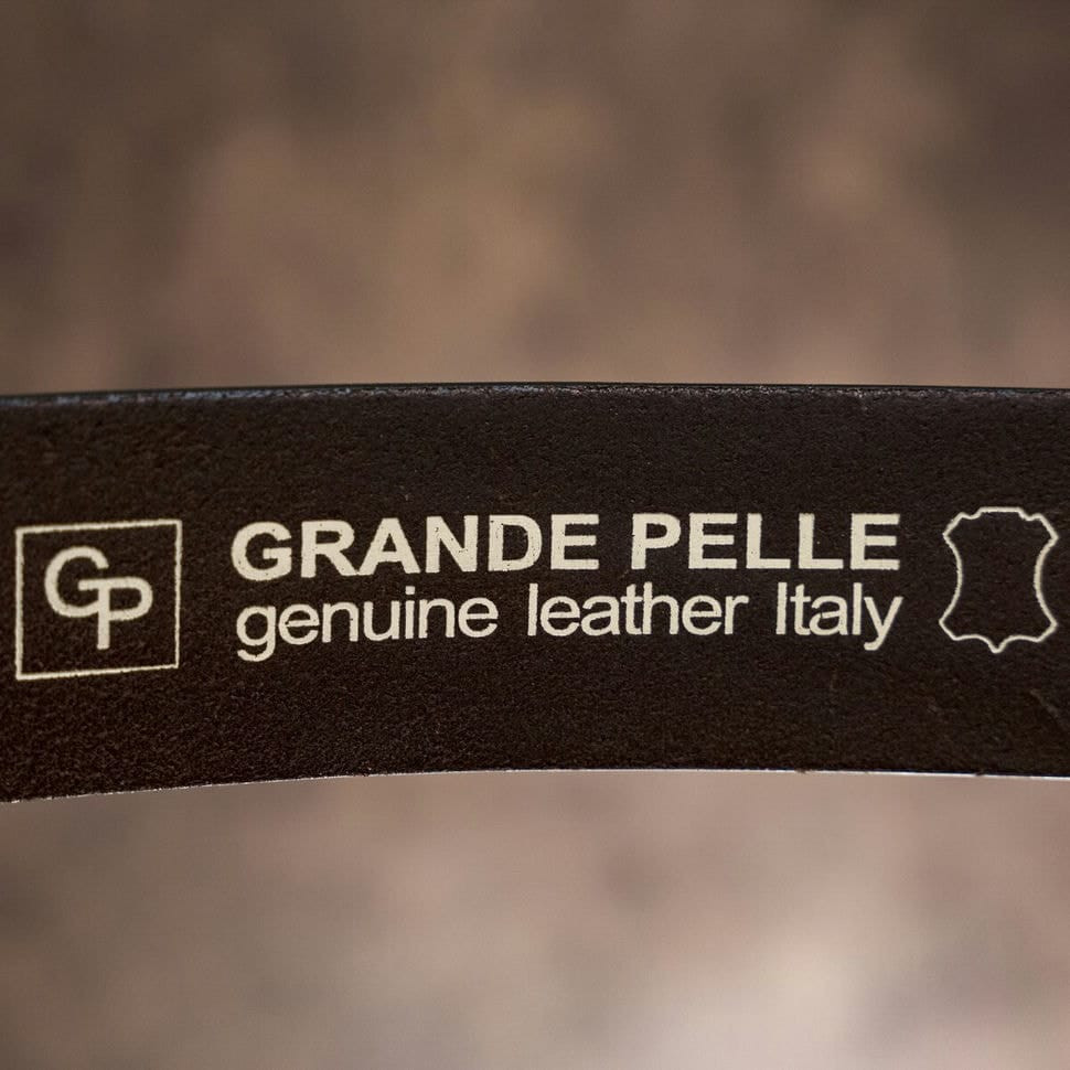 Ремінь чоловічий із закругленою пряжкою GRANDE PELLE 11265 Коричневий