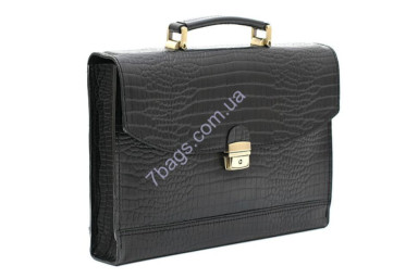 Leather briefcase, plate Manuffato, Ukraine
