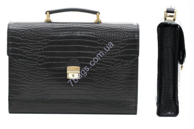 Leather briefcase, plate Manuffato, Ukraine