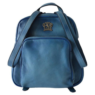 Pratesi BSB185 - Sirmione Backpack in cowhide leather Gray Sky Blue