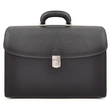 Pratesi BNE525/G - Briefcase Leonardo in cow leather Bruce Black