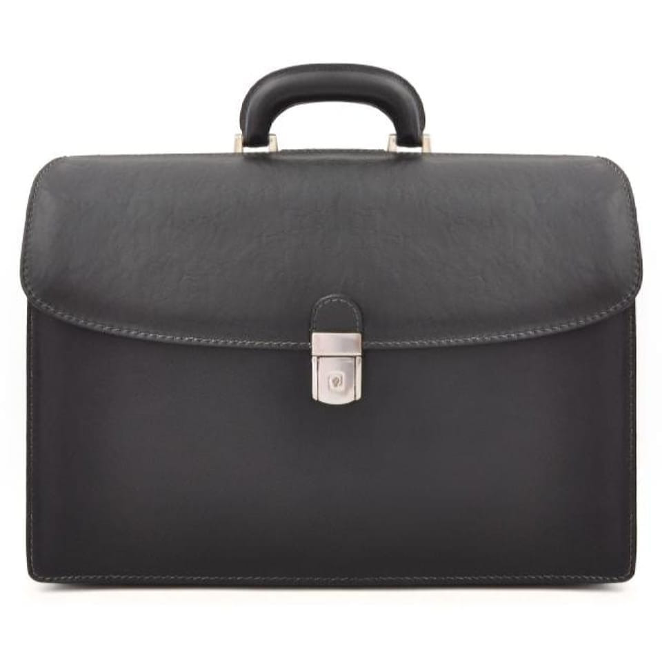Pratesi BNE525/G - Briefcase Leonardo в шкіряній шкірі Bruce Black