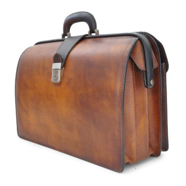 Pratesi BNE525/G - Briefcase Leonardo in cow leather Bruce Black