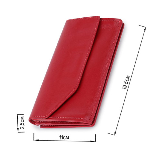 Шкіряне містко жіноче портмоне GRANDE PELLE 11550 Червоний