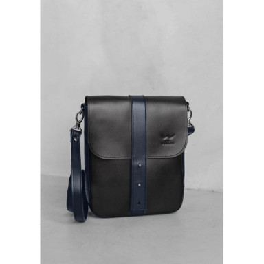Men's leather bag Mini Bag black-blue