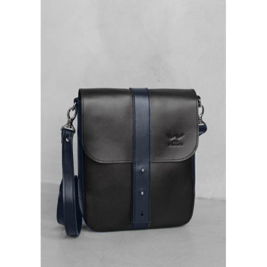 Men's leather bag Mini Bag black-blue