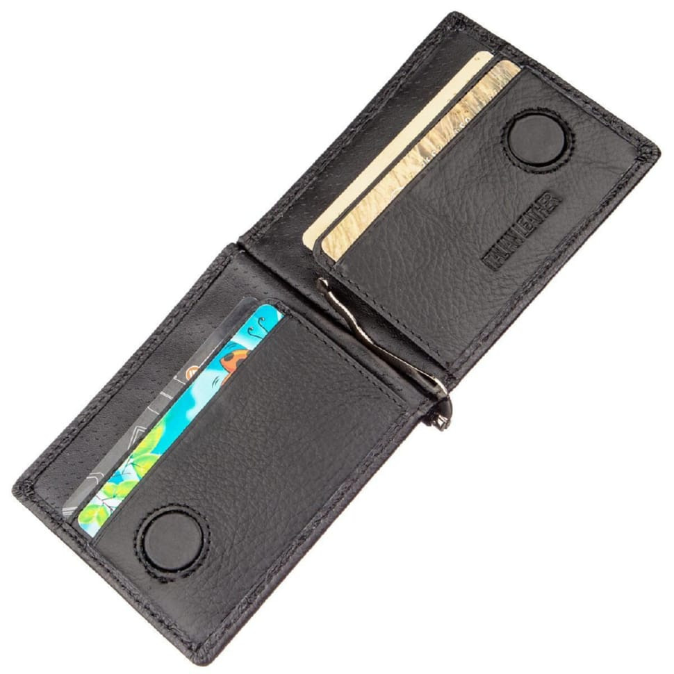 Стильний чоловічий гаманець із фактурної шкіри під рептилію KARYA 21065 Чорний