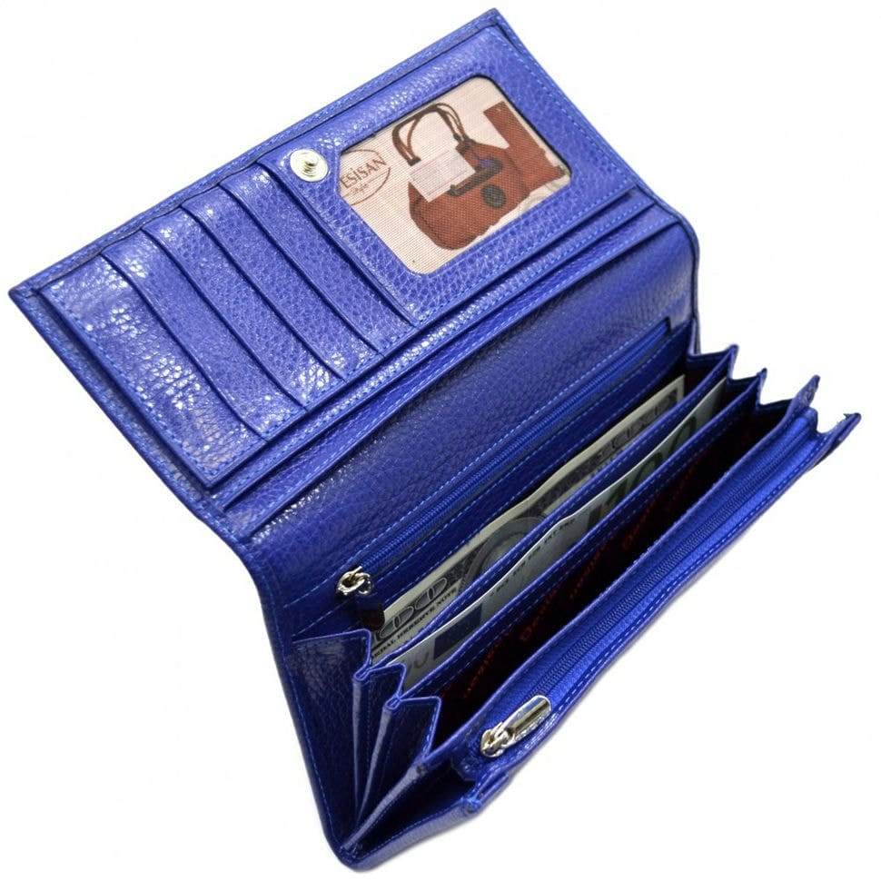 Гаманець жіночий шкіряний Desisan 057-607 яскраво-синій флотар