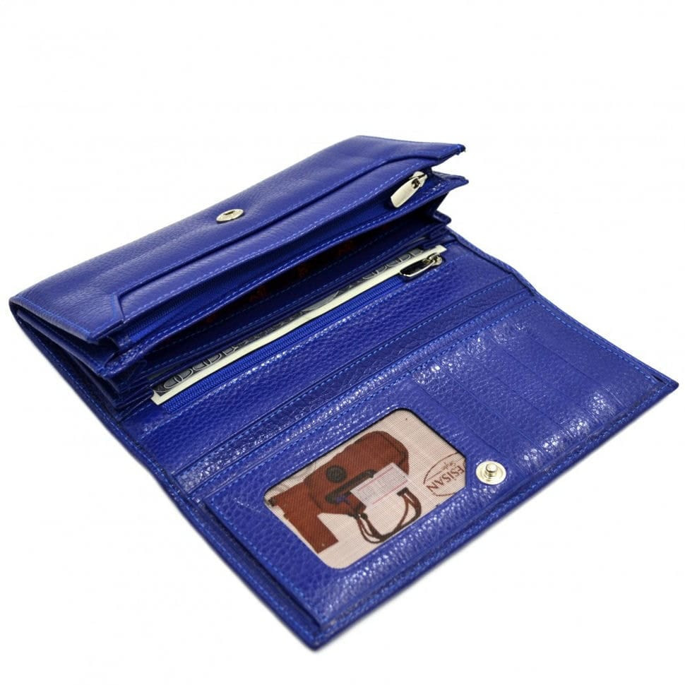 Гаманець жіночий шкіряний Desisan 057-607 яскраво-синій флотар