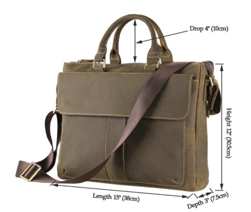 Чоловіча сумка з кінської вінтажної шкіри у коричневому кольорі JD7113R