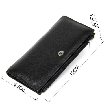 Практичный женский кожаный кошелек ST Leather 19378 Черный