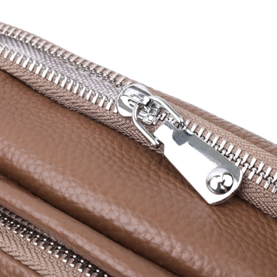 Модная сумка на каждый день с двумя отделениями из натуральной кожи Vintage 22596 Коричневый