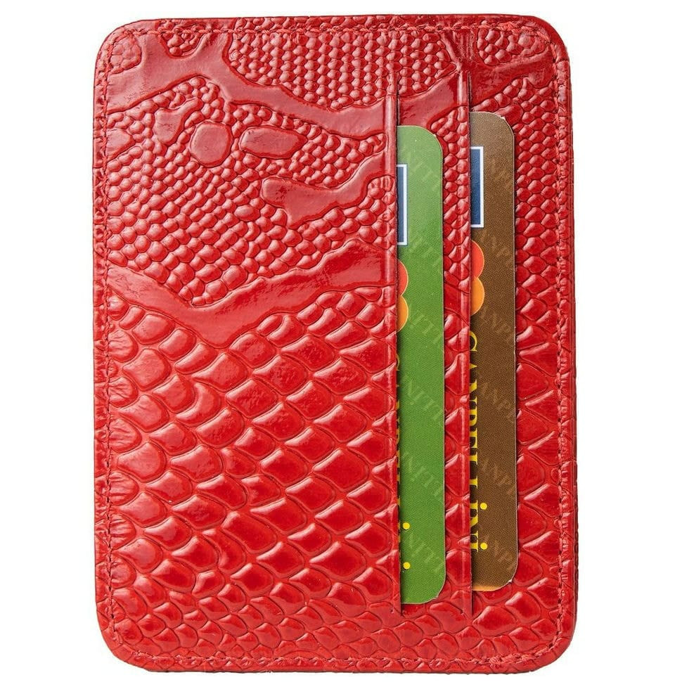 Кредитниця шкіряна CANPEL 091-323 червоний візерунок