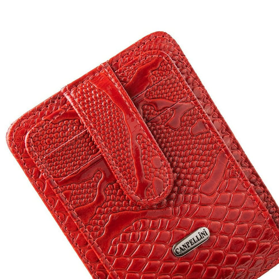Кредитниця шкіряна CANPEL 091-323 червоний візерунок