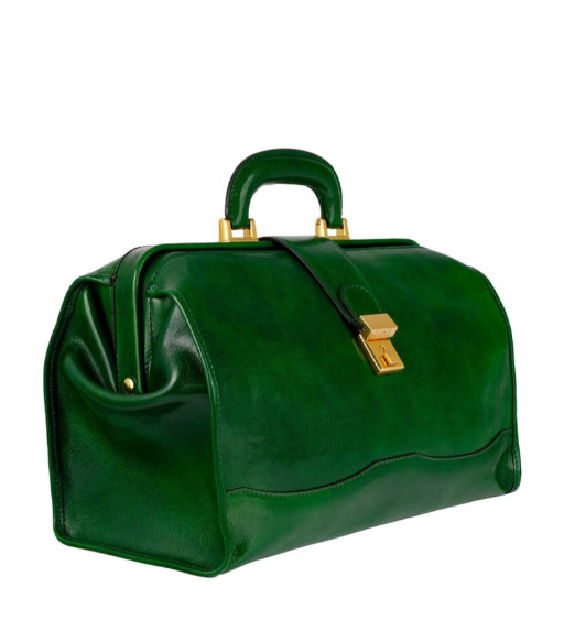 Невеликий шкіряний саквояж - David Copperfield - Зелений колір - Time Resistance 5230001