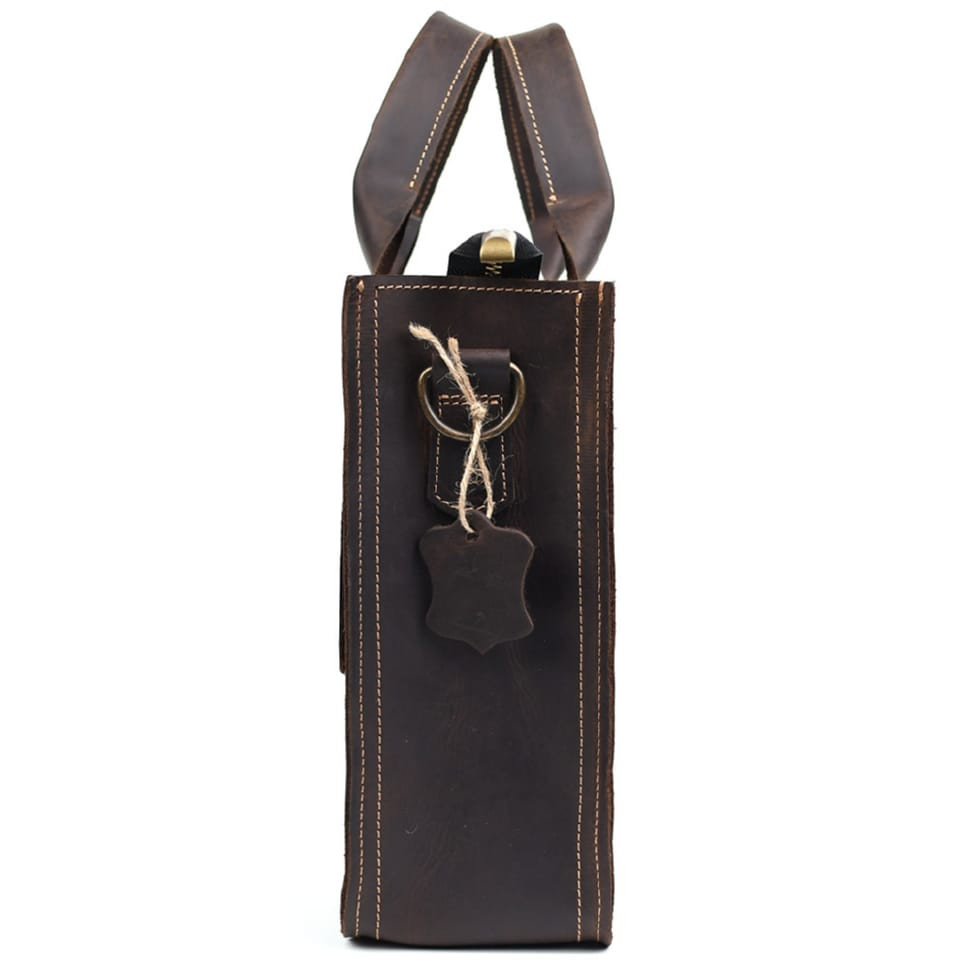 Сумка портфель шкіряна для документів ноутбука LIMARY lim-380RC коричнева