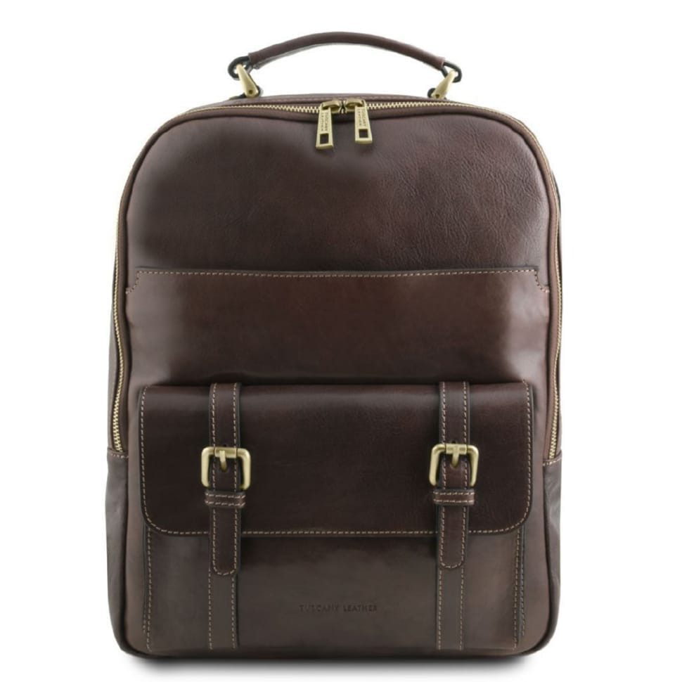 Nagoya Кожаный рюкзак для ноутбука с отделением впереди Tuscany TL141857