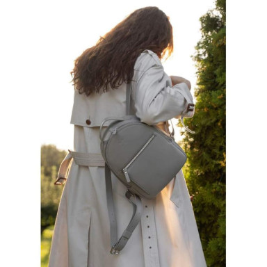 Groove S Leather Backpack gray