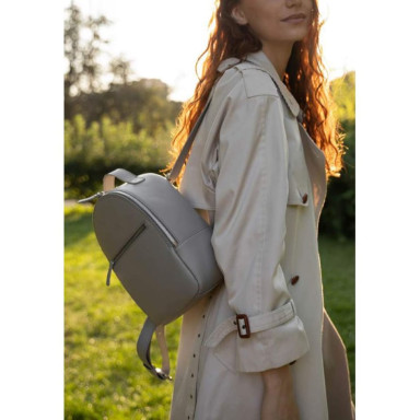 Groove S Leather Backpack gray