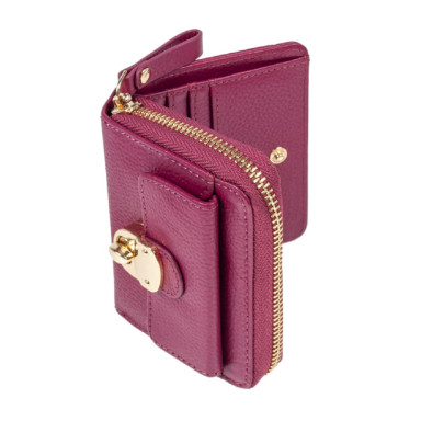 Жіночий шкіряний гаманець Ashwood Y50 Rasberry (Малиновий)