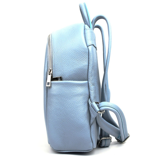 Шкіряний жіночий рюкзак блакитний Virginia Conti Italy - VC3964fblue