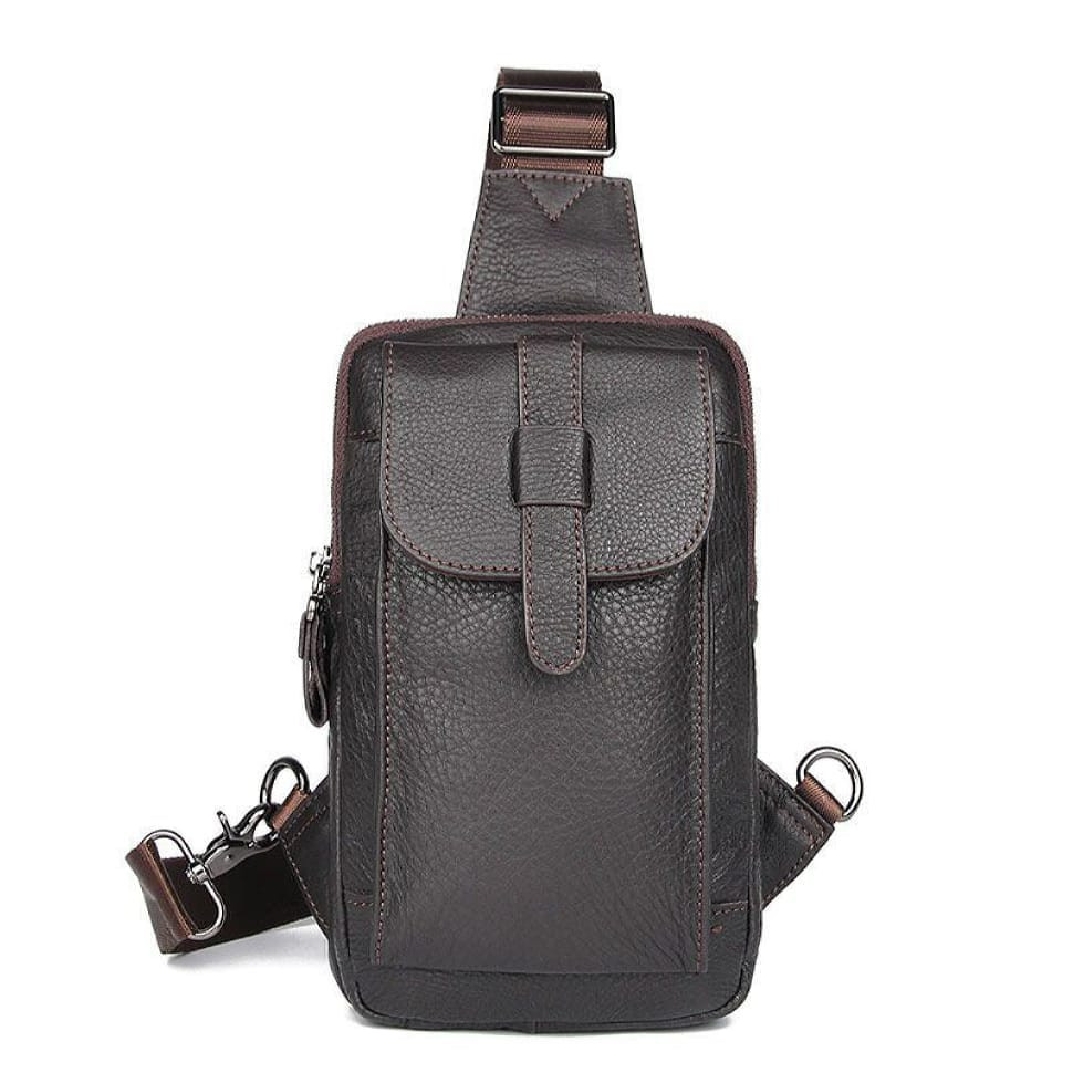 Мужской винтажный мини-рюкзак на одно плечо JD4017С из натуральной кожи