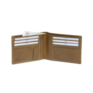 Leather wallet Cortina 5014 tan ocher