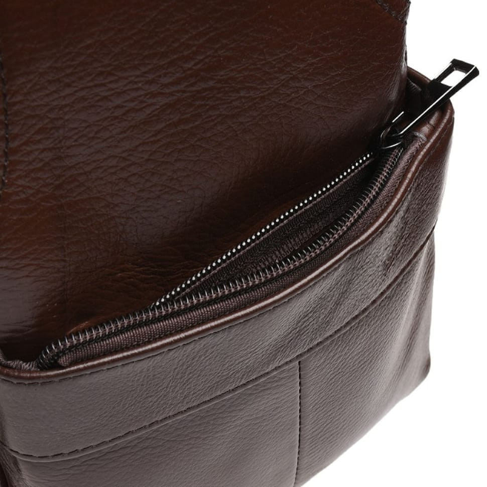 Чоловіча шкіряна сумка-рюкзак Keizer K1685-brown