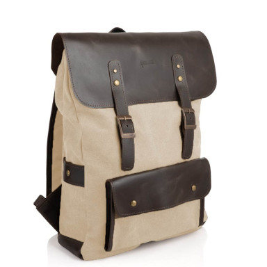 Youth backpack mix of canvas and leather RGj-9001-4lx TARWA