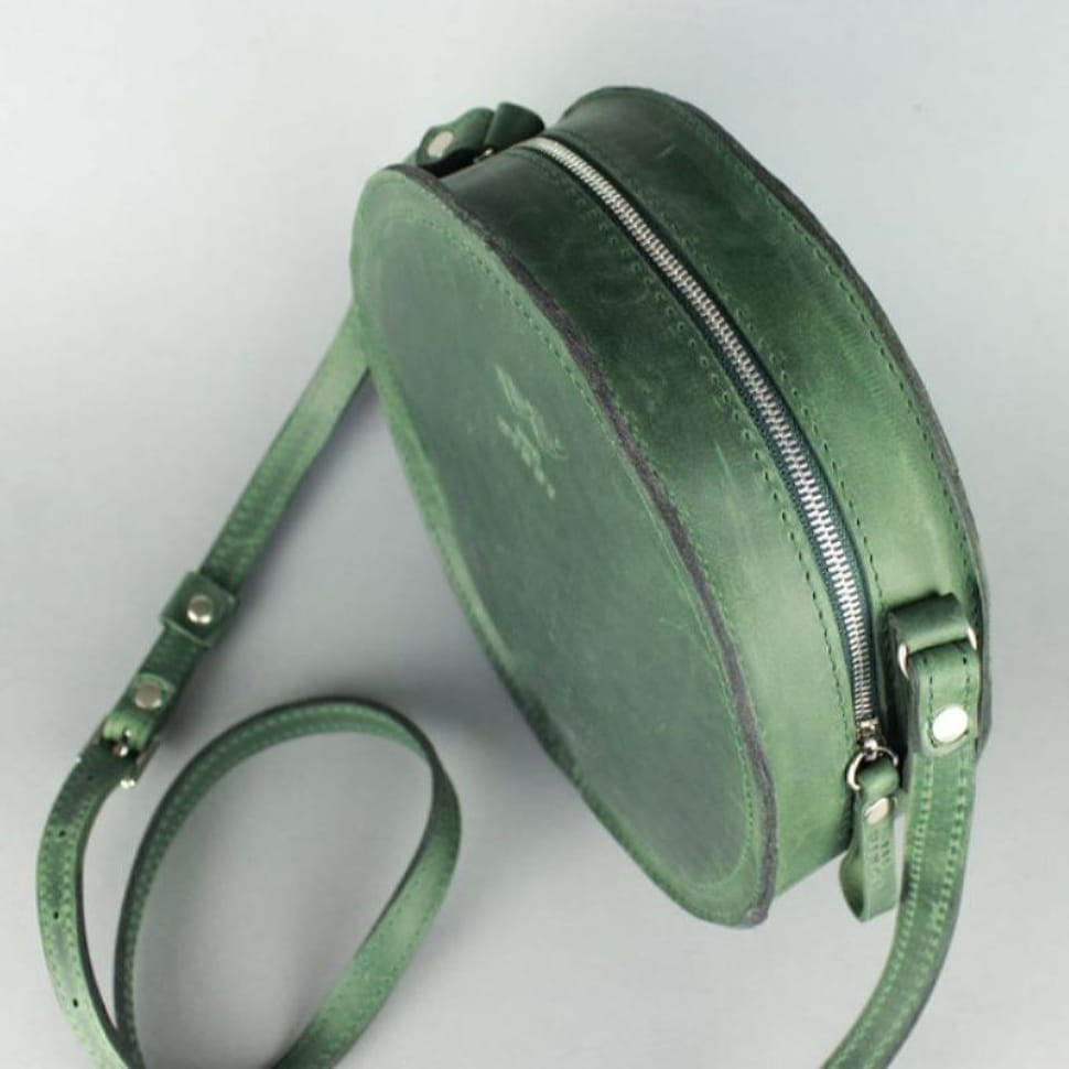 Жіноча шкіряна сумка Amy S зелена vintage