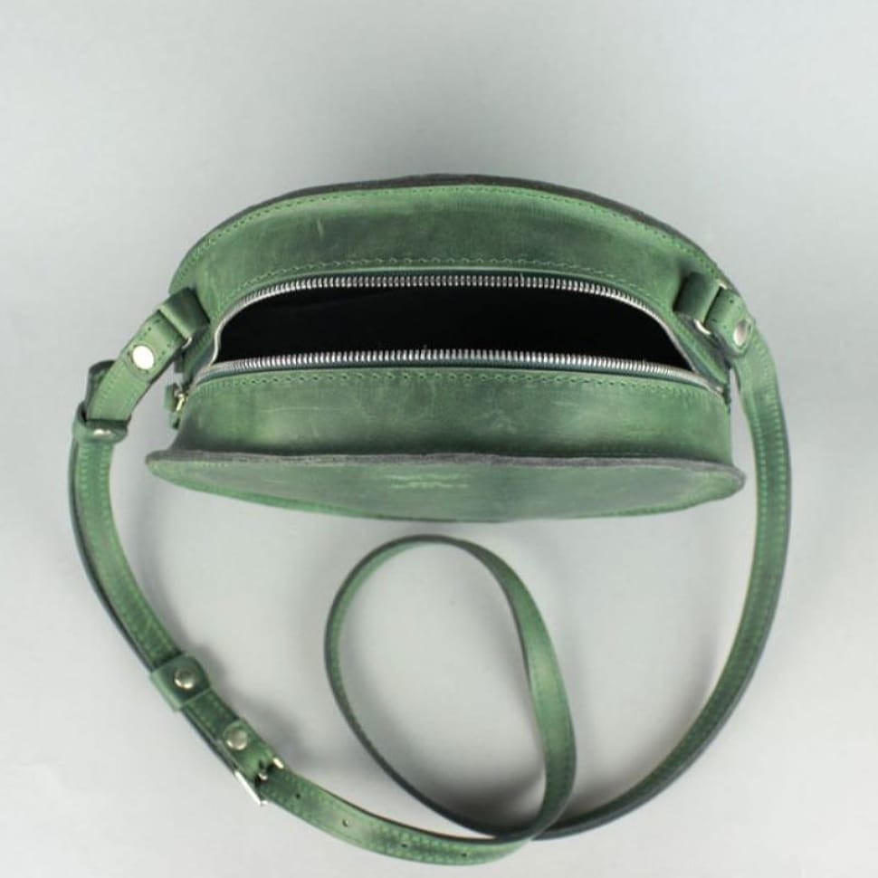 Жіноча шкіряна сумка Amy S зелена vintage