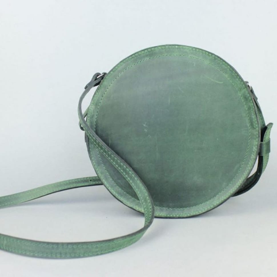Жіноча шкіряна сумка Amy S зелена vintage
