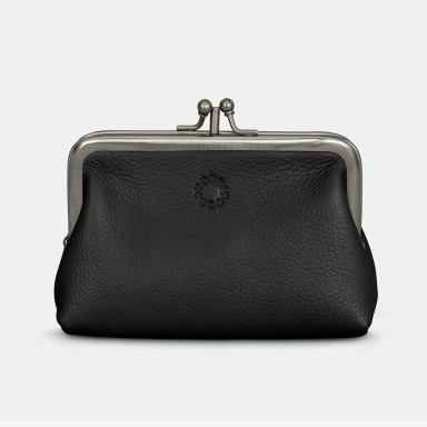 Женский кожаный кошелек с ретро-застежкой Yoshi Y1328 (Black)