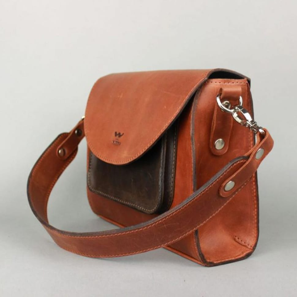 Liv women's leather bag cognac brown vintage