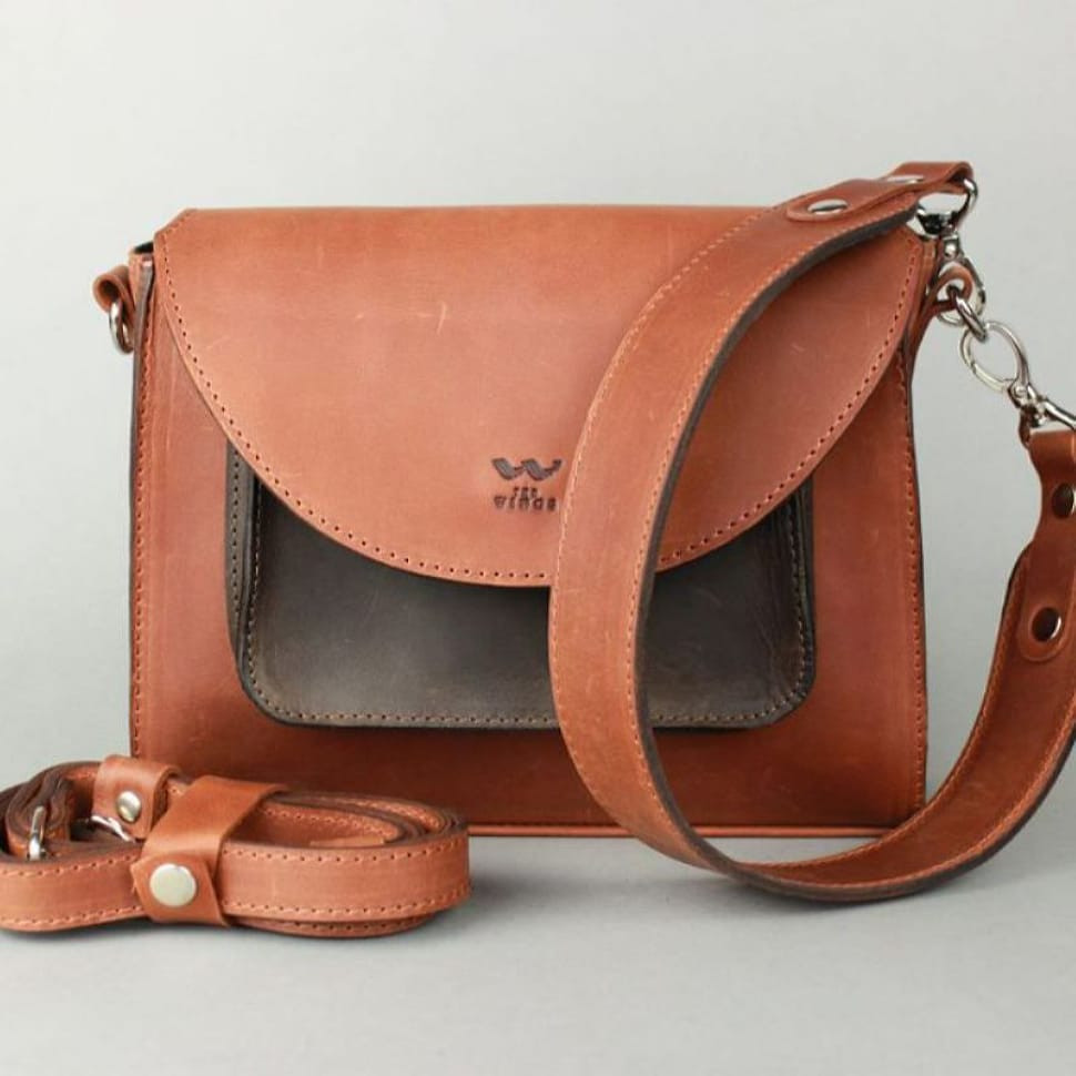 Liv women's leather bag cognac brown vintage