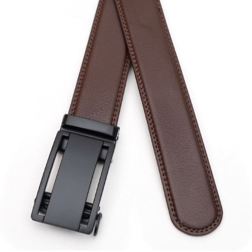 Чоловічий шкіряний ремінь із пряжкою автомат V1GKX31-brown