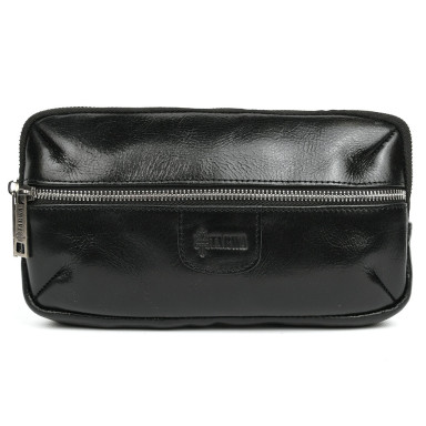 Belt bag made of genuine Alcor leather TA-1819-3md TARWA black